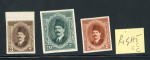 Stamp of Egypt » 1922-1936 King Fouad I Definitives » Issued Stamps 1923-24 First Portrait Issue: 3m dark brown imperf., 5m red-brown imperf. and 20m green imperf. proof