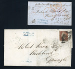 Stamp of Ireland » Postal History (Arranged alphabetically by County) Derry - Blackhill Garvagh: 1852 Folded cover from Belfast,