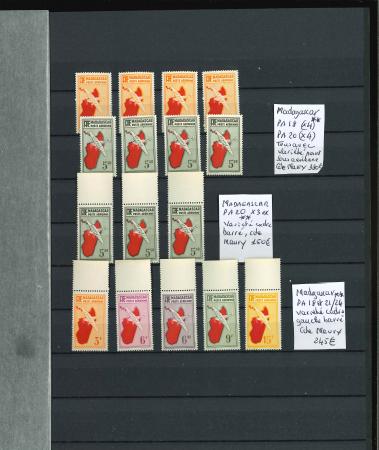 Stamp of Colonies françaises » Madagascar (Poste française) 1941-1943, ensemble assez peu commun de diverses variétés