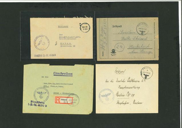 Stamp of Germany » Fieldpost WW II » Fieldpost WW II - Wehrmacht 1941-1945, group of nine "Feldpost" covers and cards