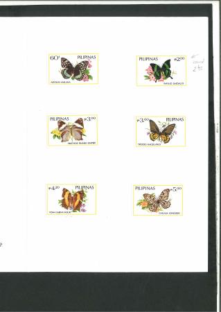 Stamp of Thematics » Animals » Birds Philippines 1984 Butterfly set 6 imperf proofs