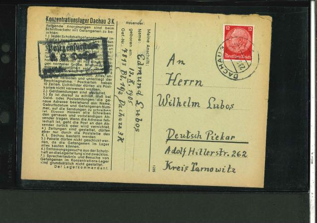 Stamp of Israel » Israel: The Holocaust - Concentration Camps 1944, group of six Concentration Camp covers