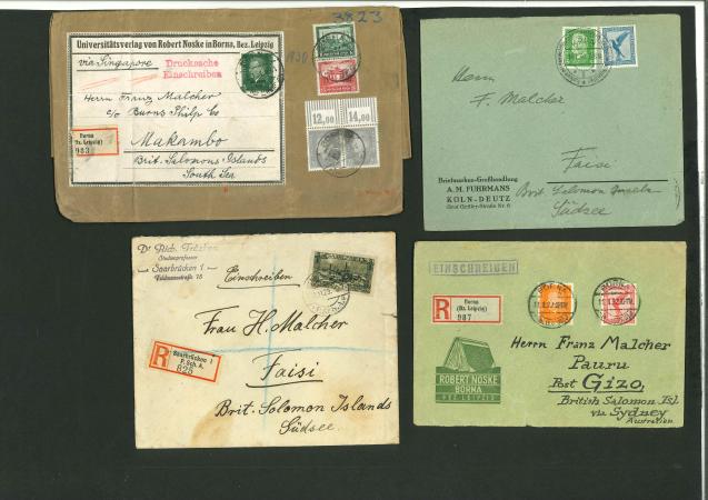 Stamp of Germany » Germany Collections and Large Lots Germany group 1925-32 six covers to Solomon Islands