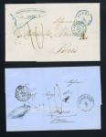 Stamp of Romania » Austrian Levant Post Offices 1861/1862 pair of unpaid covers sent to France, one in the 2nd weight step from 4/11/1861 sent from Jassy