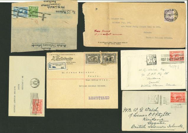 Stamp of Australia Australia 1925-32 twelve items to Solomon Islands