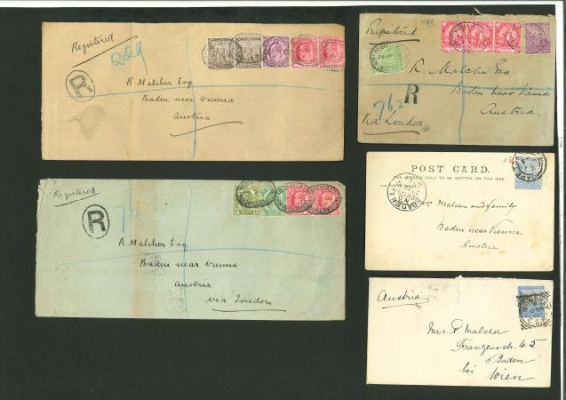 Stamp of South Africa » Cape of Good Hope Cape of Good Hope 1885 to 1906 covers to Austria