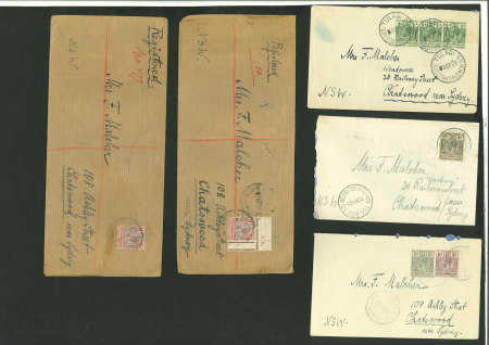 Stamp of British Solomon Islands British Solomon Islands 1925-27 five covers to Chatswood N.S.W.
