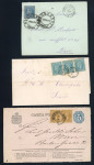 Stamp of Romania » 1872-79 Prince Carol I - Perforated 1877/1882 King Carol I "Bucharest" definitive issue stamps on covers (2) and uprated postcards (3)