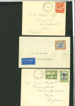 Stamp of Papua 1931-1936, three envelopes Port Moresby to Samarai