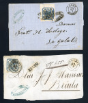 Stamp of Romania » United Principalities 1862-1864 1863 Cover fragment (front cover) and a cover franked with 30 parale blue of the 1862 United Principalities issue