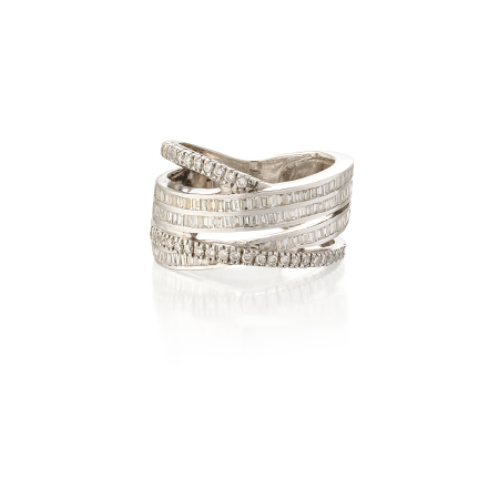 Stamp of Feldman International Auctions Bague diamants en or gris 750