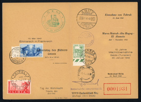 Stamp of Germany » German Empire 1944 "Tag der Wermacht" small booklet with stamps and cancellations inside incl. those confiscated from British and French forces
