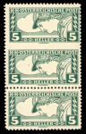 Stamp of Austria » 1890-1918 Issues  Austria Österreich 1917 Eilmarke 5H in senkr. Dreierstreifen 1x UNGEZÄHNTE Mitte