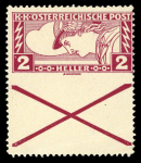 Stamp of Austria » 1890-1918 Issues  Austria Österreich 1917 Eilmarke 2H gez. 12 1/2 mit Andreaskreuz u. UNGEZ. Mitte