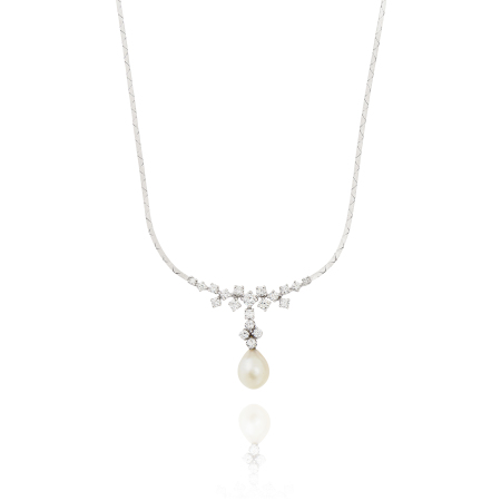 Stamp of Feldman International Auctions Collier perle et diamants