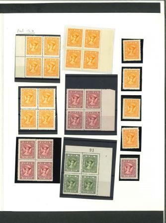 Stamp of Indian States » Indore 1927-37 issue study collection of perforations and printings, with complete mint and used with many blocks