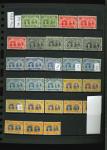 Stamp of Rhodesia 1910-13 mint range of the Double Heads on stocksheets with groups from each value