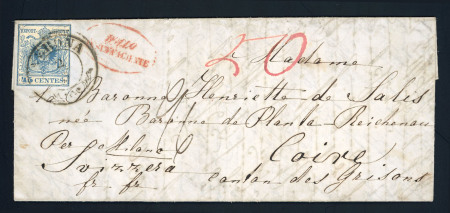 Stamp of Switzerland / Schweiz » Vorphilatelie Schweiz 1856, incoming mail VERONA - CHUR