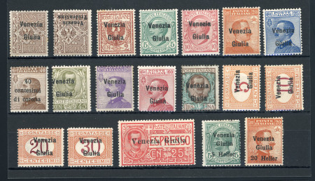 Stamp of Italy » Italian Occupations WWI » Venezia-Giulia 1918-19 Stamps of Italy overprinted set (11) mint,