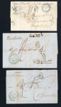 Stamp of Ionian Islands » Postal History » Mail to and from Foreign Destinations Ionian Islands 1851 and two 1860 entires Zacynthos to Plymouth