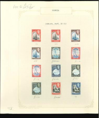 Stamp of Bermuda 1938-52 KGVI Definitives mint selection on several