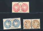 Stamp of Romania » Austrian Levant Post Offices GALATZ: Lot containing three pairs; 1863 5s pair (accompanied by an opinion of Dr. Ferchenbauer from 1996) together with pairs of 10s & 15s of the 1864 issue
