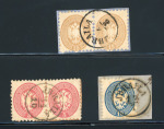Stamp of Romania » Austrian Levant Post Offices JBRAILA: Lot containing fragments with the 1864 Issue, pairs of 5s. & 15s., and a 10s. on piece