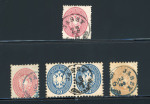 Stamp of Romania » Austrian Levant Post Offices JASSY: Lot containing one 5s. of the 1863 Issue and 5s., a pair of 10s. and 15s.