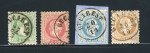 Stamp of Romania » Austrian Levant Post Offices BUCAREST: Group of four stamps of the 1867 Issue, singles of 3s., 5s., 10s. and 15s