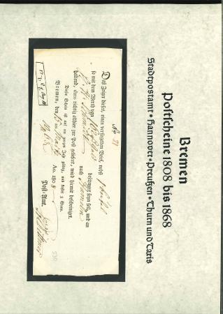 Stamp of German States » Bremen Bremen, 1808-1868, collection of receipt (Postscheine)