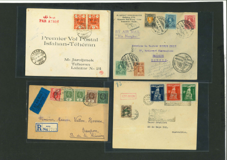 Stamp of Large Lots and Collections 1923-1933, four first flights including Uruguay Sarandi-Grande to Montevi