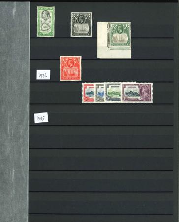 Stamp of Ascension Ascension 1922-35 small mint range on stock sheet