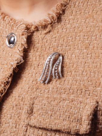 Broche Diamants en Ruban