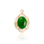 Stamp of Feldman International Auctions Bague transformable en pendentif jade et diamants