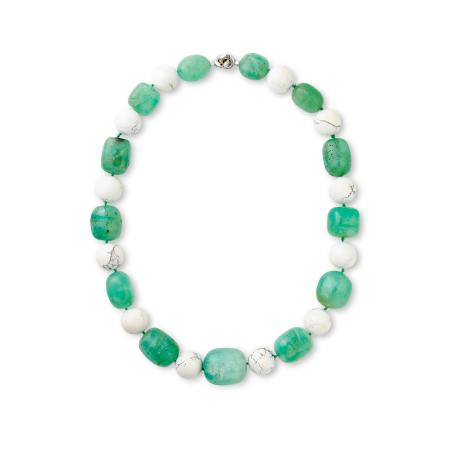 Stamp of Feldman International Auctions Collier émeraudes et howlites