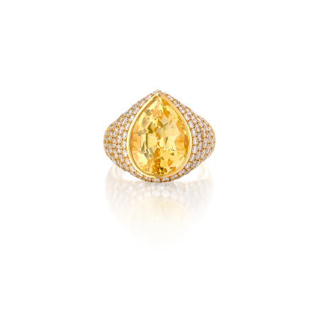 Stamp of Feldman International Auctions Bague saphir jaune et diamants