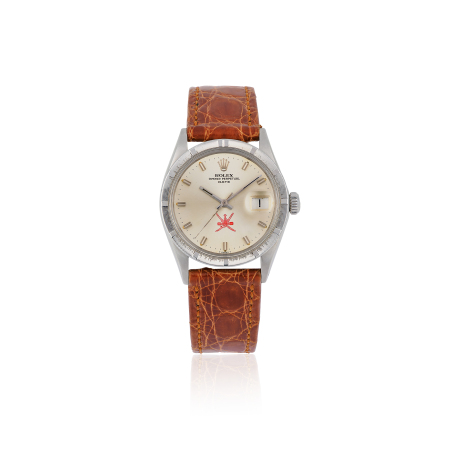 Stamp of Feldman International Auctions » Montres / Watches ROLEX Oyster Perpetual Date Omani Khanjar