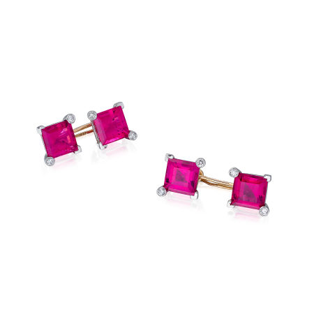 Stamp of Feldman International Auctions Paire de boutons de manchettes rubellites