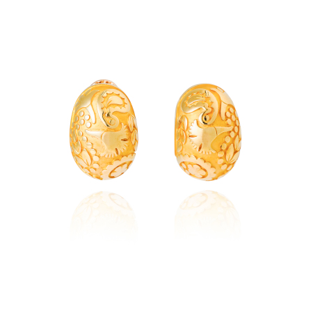 Stamp of Feldman International Auctions » Bijoux - Haute Joaillerie / Jewellery CARRERA Y CARRERA, paire de boucles d'oreilles bombées