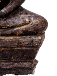 Stamp of Feldman International Auctions » Art d'Orient & d'Extrême-Orient / Asian & Oriental Art Statue de Bouddha en bois laqué noir et or, Thaïlande