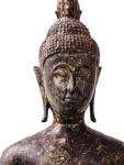 Stamp of Feldman International Auctions » Art d'Orient & d'Extrême-Orient / Asian & Oriental Art Statue de Bouddha en bois laqué noir et or, Thaïlande