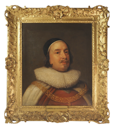 Stamp of Feldman International Auctions » Maîtres Anciens / Old Masters Antoine Van Dyck (1599-1641), Portrait de Sir Edward Lyttelton (1589-1645), huile sur toile, XVIIe s., 62x55,5 cm