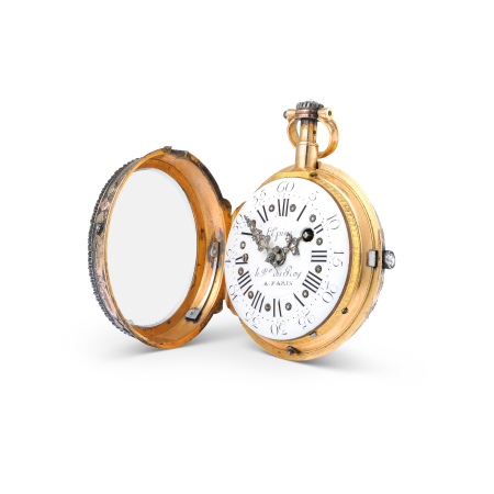 Stamp of Feldman International Auctions » Montres / Watches Montre de poche LÉPINE en émail et diamants