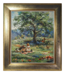 Stamp of Feldman International Auctions » Art Impressionniste & Moderne / Impressionist & Modern Art Eva Makk (née en 1933), Après-midi d’été sous les feuillages