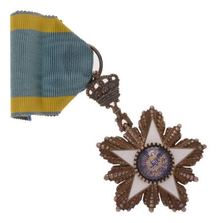 Egypt, Egyptian Order of the Nile, silver, silver-gilt, and enamel, complete with ribbon.