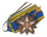Egypt, Egyptian Order of the Nile, silver, gold, and enamel, complete with sash of issue.