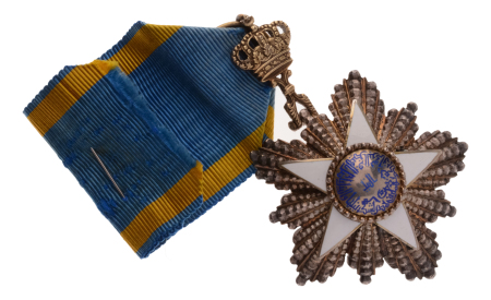 Egypt, Egyptian Order of the Nile, silver, silver-gilt, and enamel, complete with sash of issue.