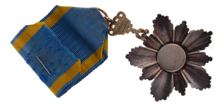 Egypt, Egyptian Order of the Nile, silver, silver-gilt, and enamel, complete with sash of issue.