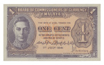 Malaya 1941, set of banknotes, 1c, 5c, 10c, 20c, 50c, $1, $10, uncirculated.