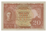 Malaya 1941, set of banknotes, 1c, 5c, 10c, 20c, 50c, $1, $10, uncirculated.